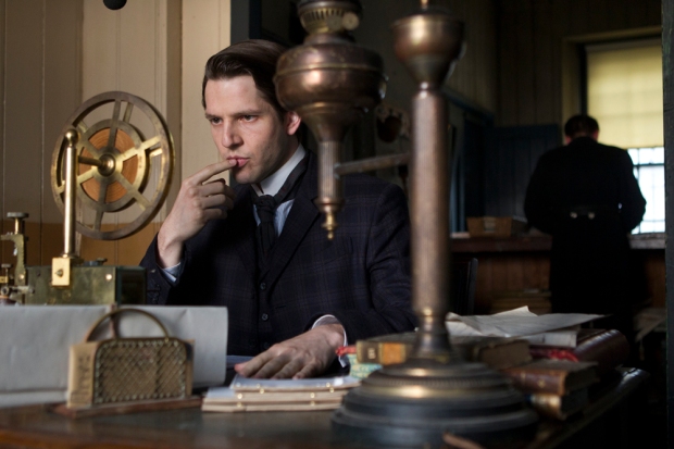 DC Flight (Damien Molony) sits in the telegraph room, Ripper Street 2 Episode 7. (c)  Tiger Aspect